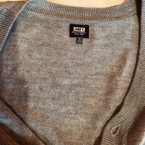 👁️ Obey Grandpa Cardigan US M NWOT 👁️ - Picture 4 of 9